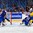 BUFFALO, NEW YORK - JANUARY 4: Sweden's Lias Andersson #24 scores a third period goal against USA's Joseph Woll #31 as Ryan Lindgren #5 attempts to prevent the puck from crossing the goal line during the semi-final round of the 2018 IIHF World Junior Championship. (Photo by Andrea Cardin/HHOF-IIHF Images)

